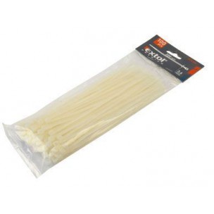 EXTOL PREMIUM  pásky stahovací bílé, 150x2,5mm, 100ks, nylon 8856104